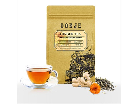 Dorje Marigold Ginger Tea - Wellness Herbal Teas, Refreshing, Aromatic, Immunity Boosting, 100 g