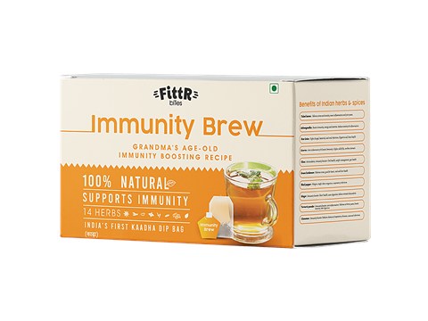 FittR Immunity Brew Powder - Rich In Antioxidant & Anti-Inflammatory Properties, 2 g