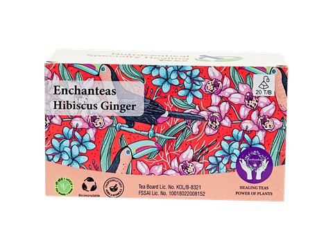 Enchanteas Hibiscus Ginger Tea - For Healthy Heart, Hair & Skin, 2 g