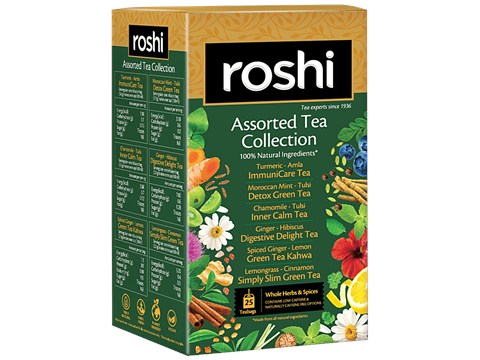 Roshi Assorted Tea Bags - Sampler Trial Pack With 6 Exotic Flavors, 48.4 g