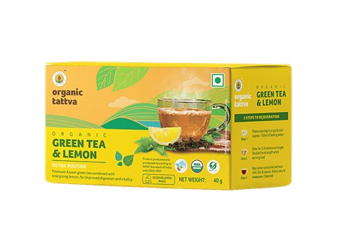 Organic Tattva Green Tea & Lemon, 40 g