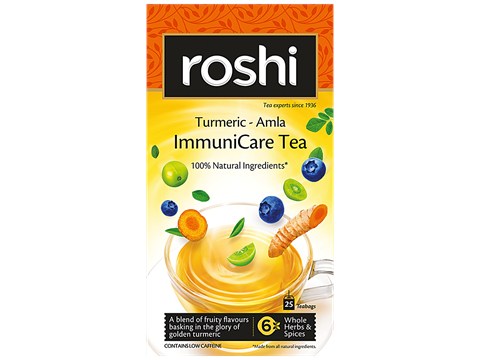 Roshi Herbal Green Tea - ImmuniCare With Turmeric, Amla & Blueberry, Boosts Immunity, 45 g
