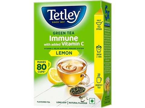 Tetley Lemon Flavour Loose Leaf Green Tea - With Added Vitamin C, 100 g