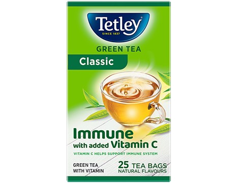 Tetley Green Tea - Immune With Added Vitamin C, Classic, 32.5 g