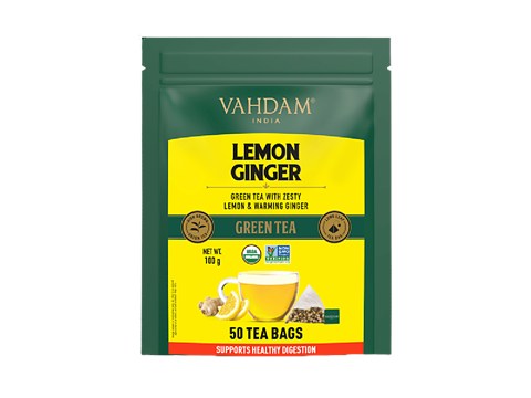 Vahdam Lemon Ginger Green Tea, 100 g