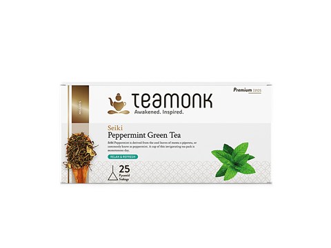 Teamonk Nilgiri Green Tea - Seiki Peppermint, Helps To Feel Relaxed & Refreshed, 2 g