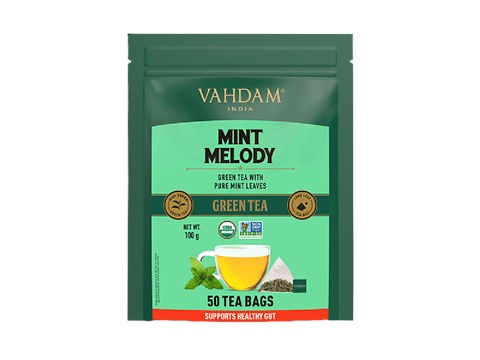 Vahdam Mint Melody Green Tea - Supports Healthy Gut, No Preservatives, 2 g