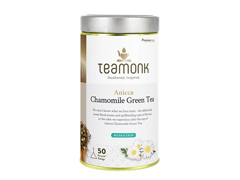 Teamonk Nilgiris Green Tea - Anicca Chamomile, Helps To Feel Relaxed & Calm, 2 g