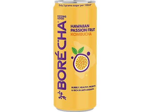 Borcha Hawaiian Passionfruit Kombucha - Probiotic, 330 ml
