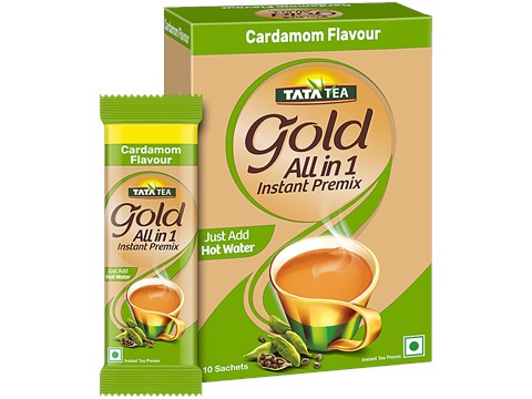 Tata Tea Gold All In 1 Instant Premix Cardamom Tea, 140 g