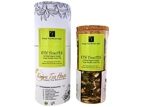 Kangra Tea House Trini Tea - Certified Organic Kangra Ginger Mulethi Green Tea, Anti-ageing, For Organ Health, 100 g