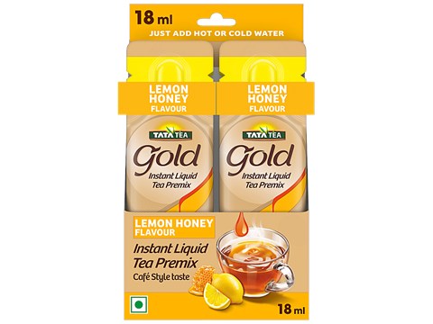 Tata Tea Gold Lemon & Honey Flavour Instant Liquid Tea Premix, 180 ml
