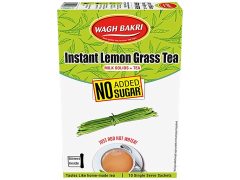 Wagh Bakri Instant Lemon GrassTea - No Added Sugar, 80 g