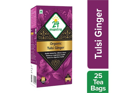 24 Mantra Organic -tulsi-ginger-herbal-infusion-tea-bag, 37.5 g