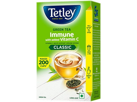 Tetley Classic Green Tea - Immune With Added Vitamin C, 250 g