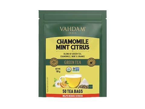 Vahdam Chamomile Mint Citrus Green Tea - Rich In Antioxidants & Helps Boost Immunity, 2 g