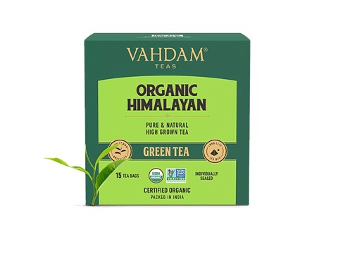 Vahdam Organic Himalayan Long Leaf Green Tea Bags - Slim Tea, 30 g
