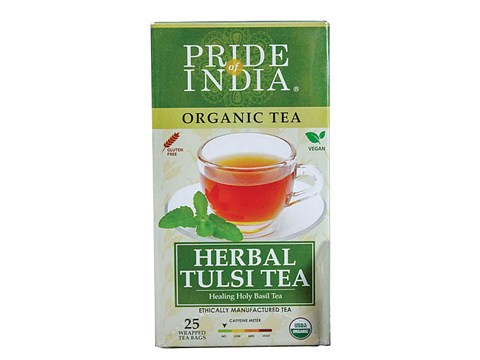 Pride Of India Herbal Tulsi Holy Basil Tea - Organic, Vegan, Gluten & Caffeine Free, 1 g