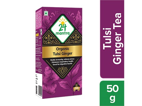 24 Mantra Organic -tulsi-ginger-tea, 50 g