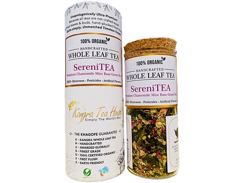 Kangra Tea House SereniTea - Premium Chamomile Mint Rose Green Tea, 20 g