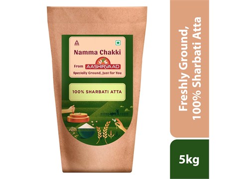 Aashirvaad Namma Chakki, Sharbati Atta | Freshly Ground, 5 kg