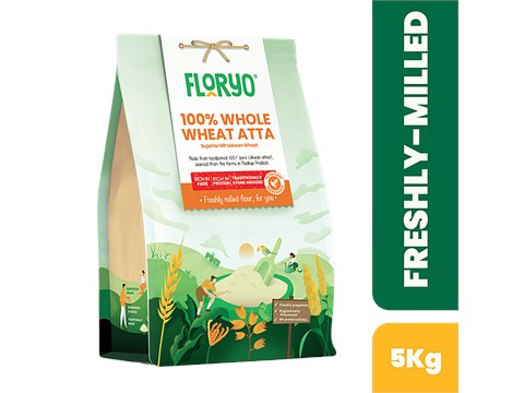 Floryo Whole MP Lokwan Wheat Atta, 5 kg