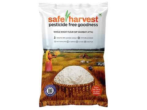 Safe Harvest Whole Wheat Atta/Godihittu - Pesticide Free, 5 kg