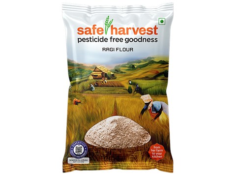 Safe Harvest Ragi Flour/Ragi Hittu - Pesticide Free, 1 kg
