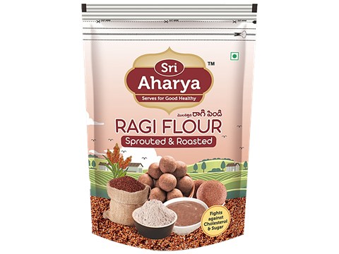 Sri Aharya Ragi Flour - Sprouted & Roasted, 500 g