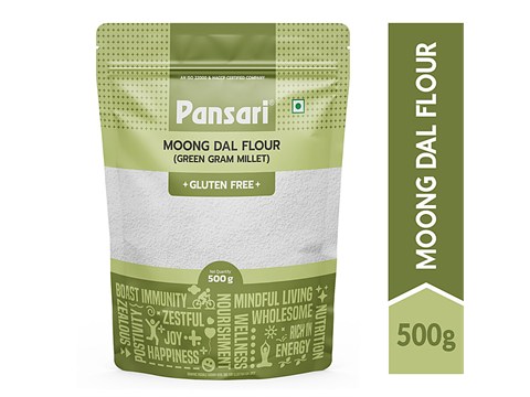 PANSARI Moong Dal Flour - Green Gram Millet, Gluten-free, 500 g