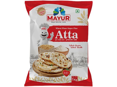 Mayur Wheat Flour/Super Fine Atta - High In Protein & Fibre, No Preservatives, 1 kg
