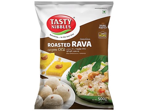 Tasty Nibbles Roasted Rava/Sooji - Soft Texture, Tasty, Healthy Breakfast, 500 g