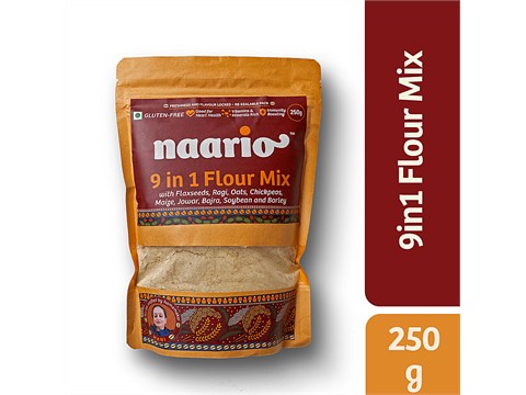 NAARIO 9 in1 Atta/ Multigrain Atta- 9 Real Millets & Seeds | Fibre-Rich | All Purpose, 250 g