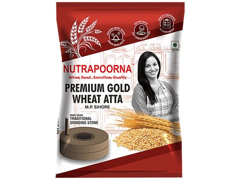 Nutrapoorna Premium Gold Wheat Atta - Rich In Nutrients, Fresh, No Preservatives, 1 kg