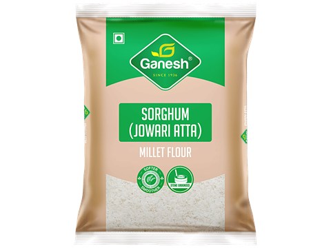 Ganesh Sorghum/Jowari Atta - Millet Flour, Gluten-free, High In Fibre, 500 g