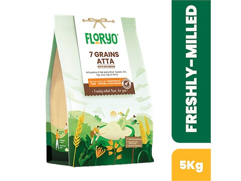 Floryo 7 Grains Atta - With Soyabean, 5 kg