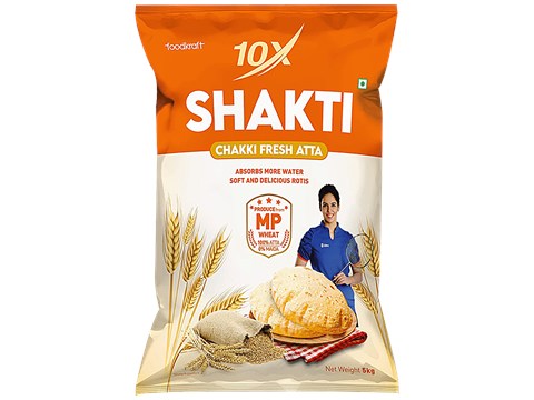 10X Shakti Chakki Fresh Atta - Wholesome, 5 kg