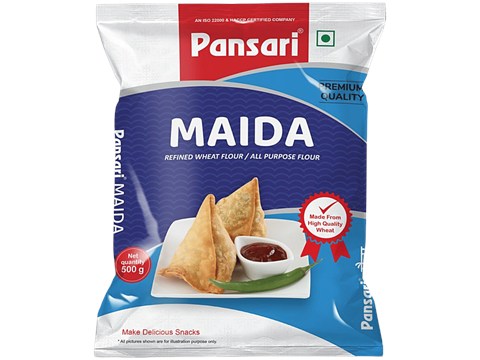PANSARI Maida - Finely Milled & Refined Wheat Flour, 500 g