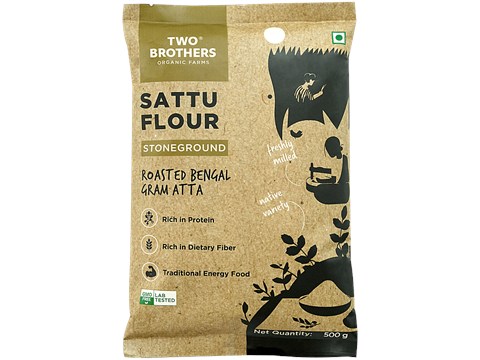 Two Brothers Organic Farms Roasted Bengal Gram Atta/Sattu Flour, 500 g