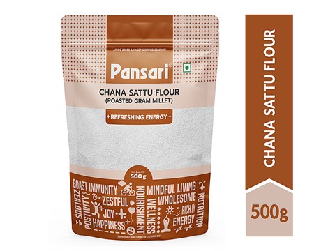PANSARI Chana Sattu Flour - Roasted Gram Millet, Refreshing Energy, 500 g