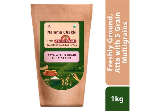 Aashirvaad Namma Chakki, 5 Grain Multi grain Atta | Freshly Ground, 1 kg