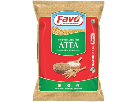 FAVO Whole Wheat Chakki Fresh Atta, 5 kg