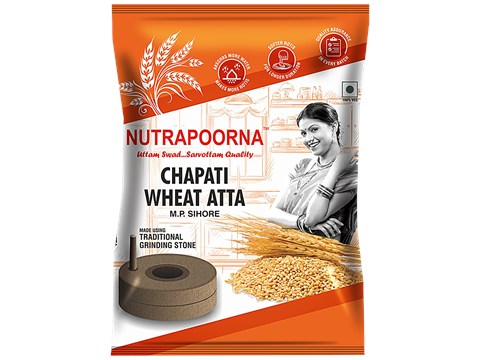 Nutrapoorna Chapati Wheat Atta - Premium, Fresh, Rich In Nutrients, No Preservatives, 5 kg