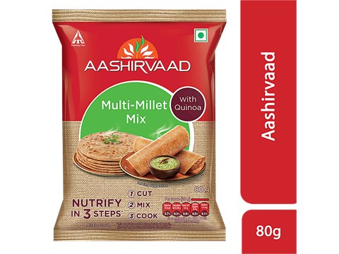 Aashirvaad Multi-Millet Mix With Quinoa - Mixed Flour, Rich In Fibre & Protein, 80 g