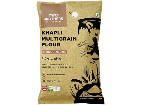 Two Brothers Organic Farms Khapli Multigrain Flour/8 Grain Atta, 1 kg
