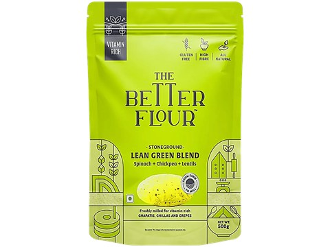 The Better Flour Lean Green Blend Flour - Stoneground, Spinach, Chickpea, Lentils, 500 g