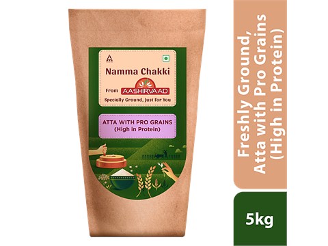 Aashirvaad Namma Chakki, Atta with Pro grains - High in Protein | Freshly Ground, 5 kg