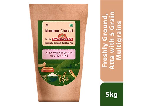 Aashirvaad Namma Chakki, 5 Grain Multi grain Atta | Freshly Ground, 5 kg