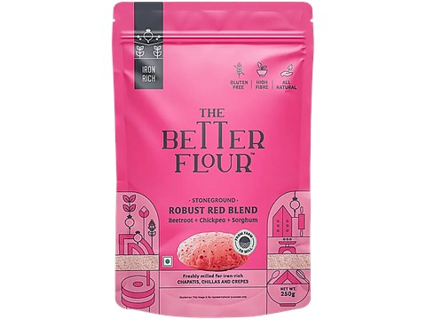 The Better Flour Robust Red Blend Flour - Stoneground, Beetroot, Chickpea, Sorghum, 250 g
