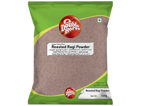 Double Horse Roasted Ragi Powder/Ragi Hittu, 500 g